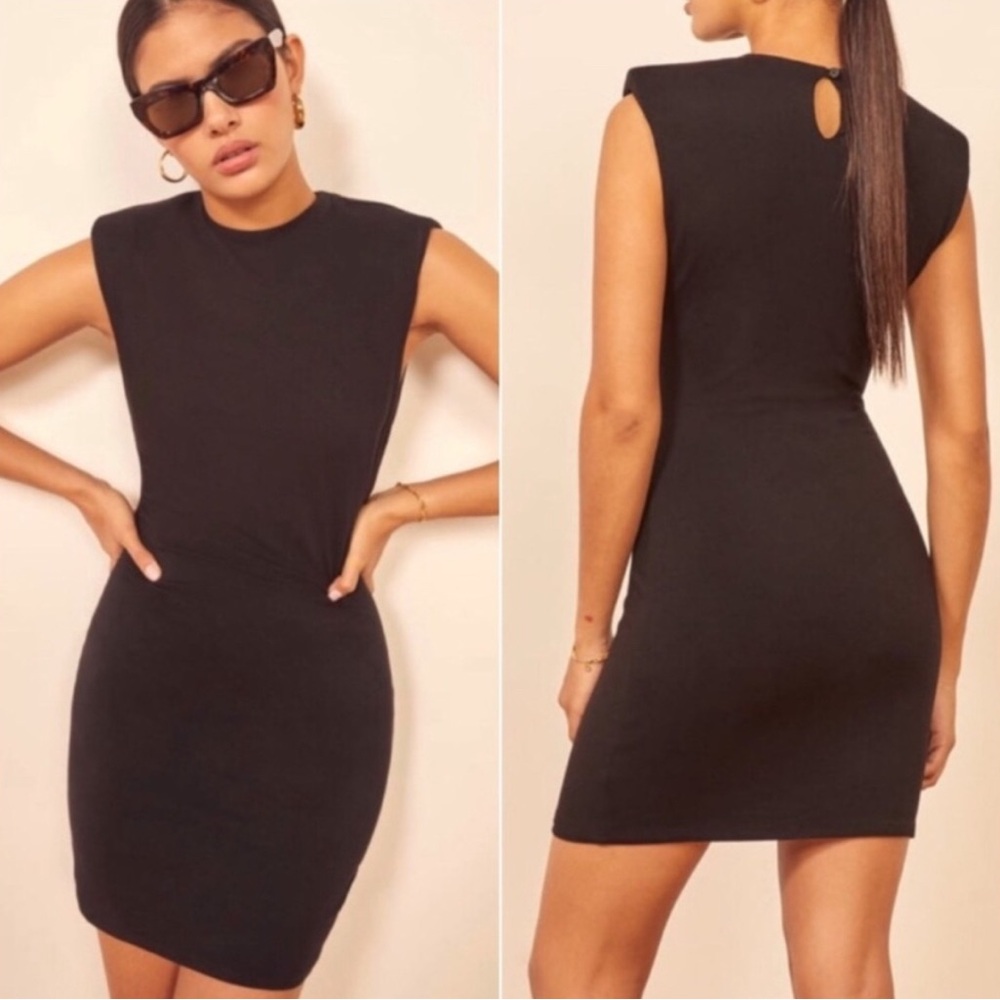 Reformation Rumi Black Mini Dress